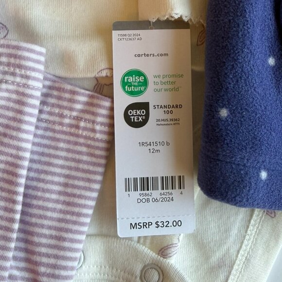 NWT Baby 3-Piece Bunny Fleece Little Vest Set - Picture 6 of 12